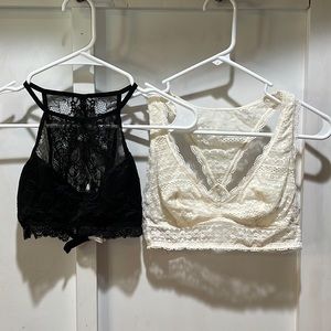 Lot of two Lacey bralettes. Size Small.